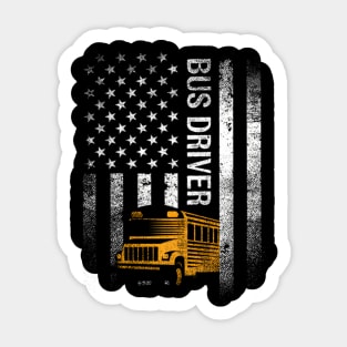 School Bus Driver Usa American Flag Bus Driver Sticker